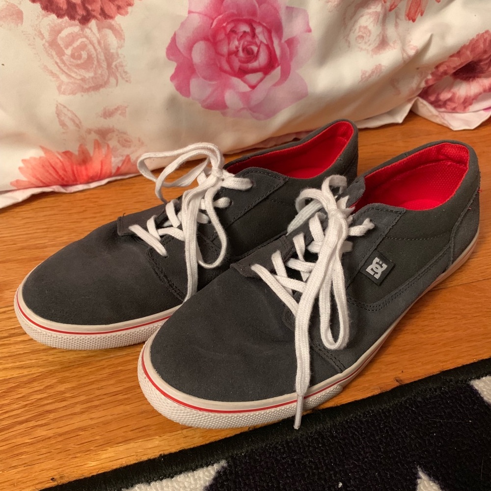 Grey and Red DC Sneakers